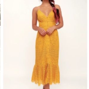 Lulu's Midi Yellow Dress